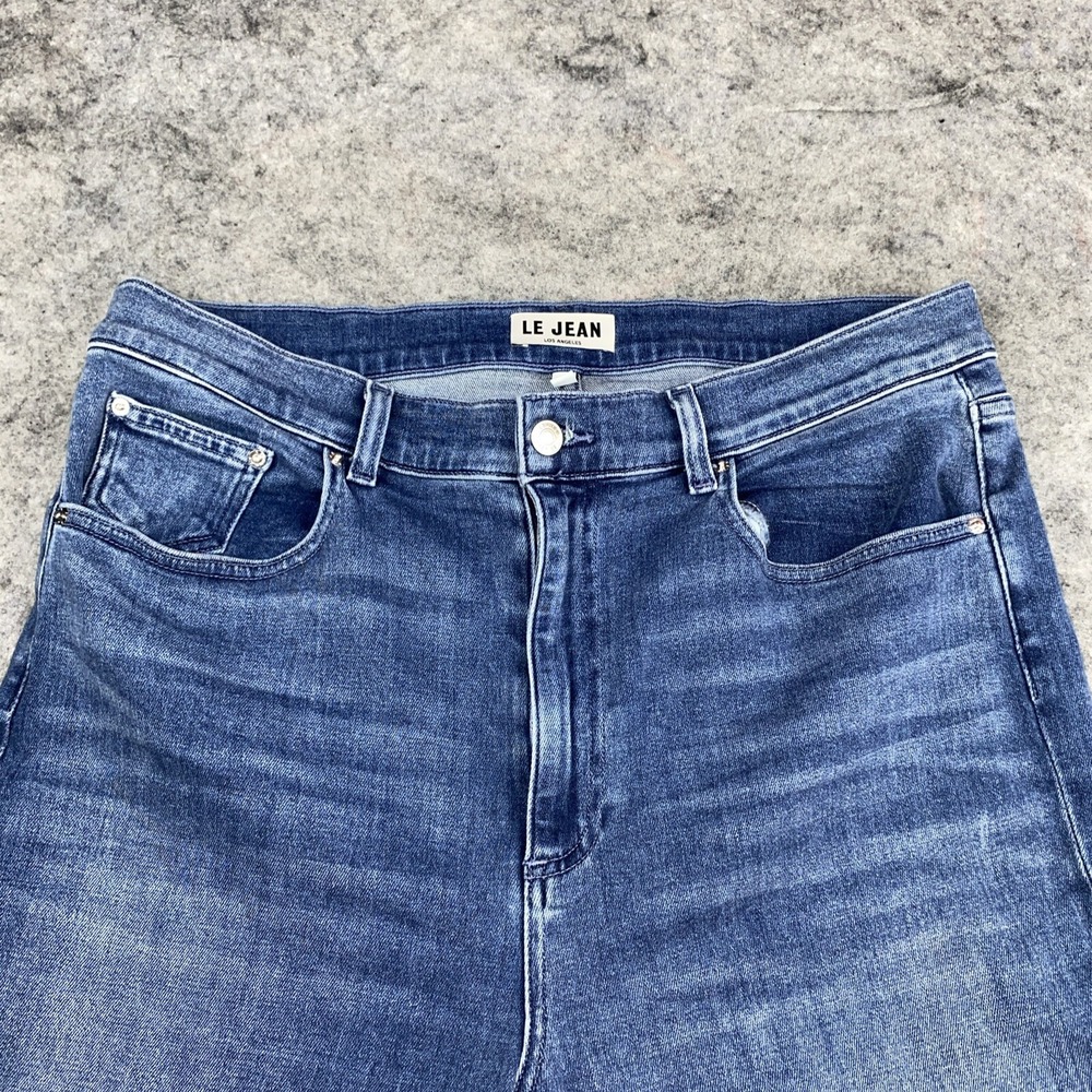 Le Jean Women's 32 Blue Medium Wash Cotton Blend Stella‎ Cropped Flared-Leg - Picture 7 of 14